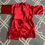 Red Satin Robe Size M Photo 0