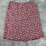 L.L.Bean A-Line Skirt Red VTG Pattern Sailboats Ships Wheels Nautical Womens M Photo 2