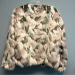 Aixirui Faux Fur Coat in Pink and Gray Size L Photo 2