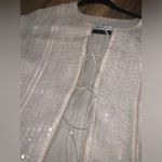 Giorgio Armani emporio armani cardigan Woman’s tie front sequin linen blouse cardigan $800 glam Photo 6