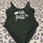 California Sunshine Talk To The Palm Chic Dark Green Women's One-Piece Swimsuit Photo 0