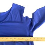 Clara Sun Woo Cold Shoulder Cut Out Tunic Womens M Blue Liquid Knit Slinky Size M Photo 7