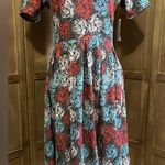 LuLaRoe NWT Lula Roe Red White and Blue Floral Dress. Photo 0
