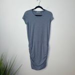 Athleta Women's Topanga Ruched T-Shirt Grey Short Sleeve Athleisure Dress SZ S Photo 2