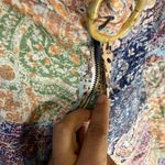 Rachel Zoe  100% Linen Colorful Patchwork Paisley Boho Hippie Shorts M #758 Photo 3