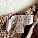 WAYF  Crop Top Animal Print Ruffle Sleeves Square Neck Button Front Brown Small Photo 1