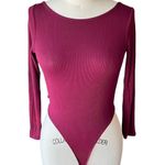 Bozzolo Burgundy Red Ribbed Bodysuit 1 Piece by ~ Women's Size SMALL Photo 1