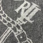 Ralph Lauren Lauren  Wool Scarf Equestrian Belt Fringe Gray Patterned Womens Photo 2