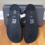 LF L ‘Veda’ Silver Leather Studded Ankle Strap Wedge Sandals - Size 8.5M Photo 7