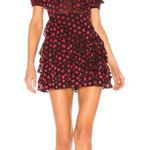 Lovers + Friends Blythe Mini Dress Black Red Polka Dot Medium Photo 0