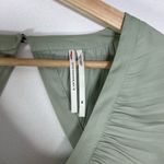 Anthropologie Mint Green Satin Ruched Smocked Blouson Long Sleeve Blouse XS Photo 2