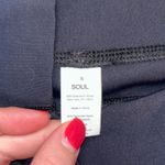 SoulCycle  Rainbow Stripe Mesh Black Workout Athletic Yoga Leggings Photo 3