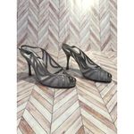 Adrianna Papell  Silver Mesh Rhinestone Embellished Slingback Heels Shoes Women 9 Photo 1