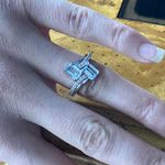 Natural Aquamarine Sterling Silver Ring Size 8 Photo 3