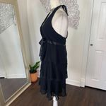 Heart Soul Early 2000's Black Ruffled Frilly Mesh Halter Neck Mini Dress S Photo 3