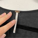 Free People  Black Short Sleeve Flutter Blouse Womens XS Boho Henley Oversized Photo 2