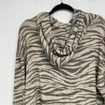 LNA  Aritzia Tan & Black Animal Print Hoodie Sweatshirt Womens S Striped Cropped Photo 4