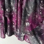 Dress Barn Y2k Purple Floral Silver Metallic Sleeveless Blouse Top M Fairy Grunge Photo 2