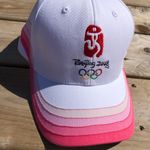 Olympics 2008 Beijing Baseball Cap Hat Pink NWOT Vintage‎ Embroidered Retro White Photo 1