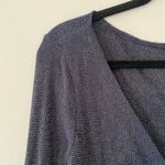 Free People  Intimately Navy Blue Metallic Shimmer Long Sleeve V-neck Tie Medium Photo 4