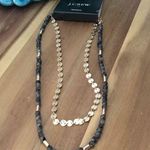 J.Crew New Glitter Gold & Gray Faceted Bead Double Strand Layered Necklace Photo 0