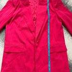Topshop  Hot Pink Oversized Relaxed Fit Long Jacket Size 6 Small Office Barbie Photo 8