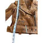 BLANK NYC Suede Leather Biker Jacket Belted Waist Coffee Bean Asymmetrical Zip Photo 9