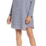 Adelyn Rae NWT  Deep Navy and White Gingham Off-Shoulder Dress sz S Photo 0