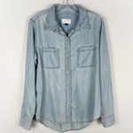 Universal Threads Light Wash Denim Chambray Snap Button Long Sleeve Shirt Photo 0