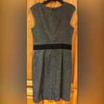 Banana Republic  Wool Tweed Stretch Sheath Career Gray & Black‎ Dress Size 6 Photo 5
