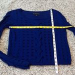 Rock & Republic Scoop Neck Crop Distressed Sweater Top Long Sleeve Blue Cotton S Photo 3