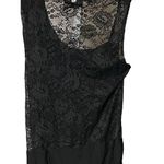 Guess NWT Mini Dress LARGE Black Lace Mixed Media Ruched Floral Sleeveless Party Photo 1
