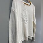 Z Supply Off-White  Heart Skull Sweater Size M EUC Photo 4