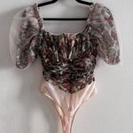 House Of CB NWOT Nina Vintage Floral Gathered Bodysuit S Photo 7