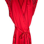Victoria's Secret  Red Satin‎ Lace Short Sleeve Kimono Robe M Boudoir Sexy Photo 0