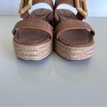 J. McLaughlin  Fleur Cuoio Bamboo Buckle Espadrille Platform Slip on Wedge Sandal Photo 4