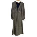 Boden Metallic Gold Shimmer Jersey Midi Dress Size 12 Photo 3