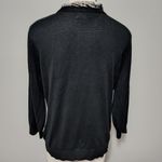 Ny&co black vneck chiffon trim ¾ sleeve catdigan size xl Photo 4