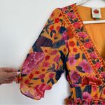 Anthropologie NWOT Farm Rio Floral Dream Short Sleeve Maxi Dress Yellow Floral Photo 4