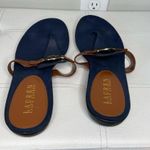 Ralph Lauren Lauren  Kalana Blue & Gold Thong Sandals Size 10 B Photo 5