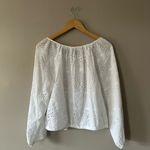 Joie  White Long Sleeve Eyelet Pull Over Blouse Size Large Photo 1