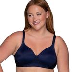 Vanity Fair NEW Navy Blue Full Figure Wireless Bea size 44D Style 71380 Photo 0