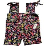 Bobbie & Brooks NEW Bobbie Brooks Soft Black Multicolored Cropped Leggings with Ties Size XL Photo 0