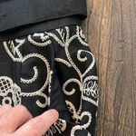 Kay Unger Embroidered Lace Linen Blend Dress Black Cream Belted Cocktail Size 2 Photo 9