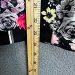 Victoria's Secret  pajama top womens XS short black‎ floral roses satin button up Photo 2