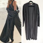Free People  Beach Bicoastal Longline Open front cardigan Large Gray Photo 1