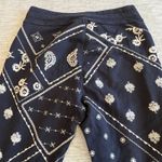 Johnny Was JW Los Angeles Devi Seam Paisley Embroidery Jogger Pants Black XS Photo 6
