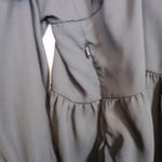 EXPRESS Black Long Sleeve Square Neck Tie Front Peplum Blouse Top XL Photo 2