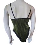 Green Striped Velvet & Black Lace Bodysuit (M) Size M Photo 3
