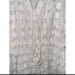 Farm Rio  White Textured Mini Dress, Beaded Tassels- Size Small Photo 5